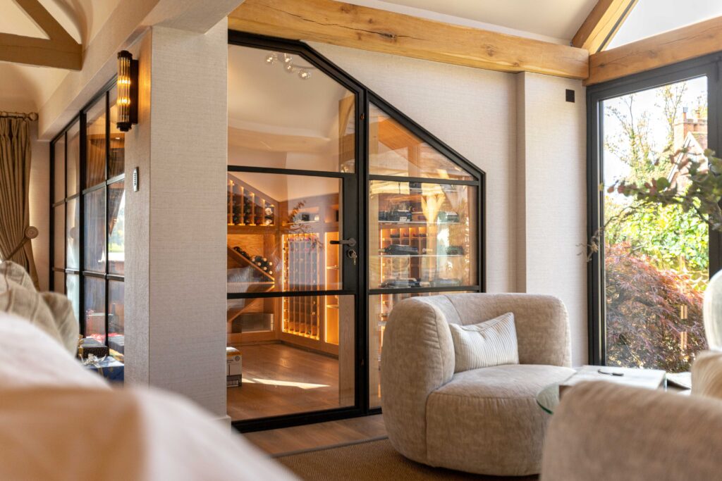 YES Steel Look internal wine room doors
