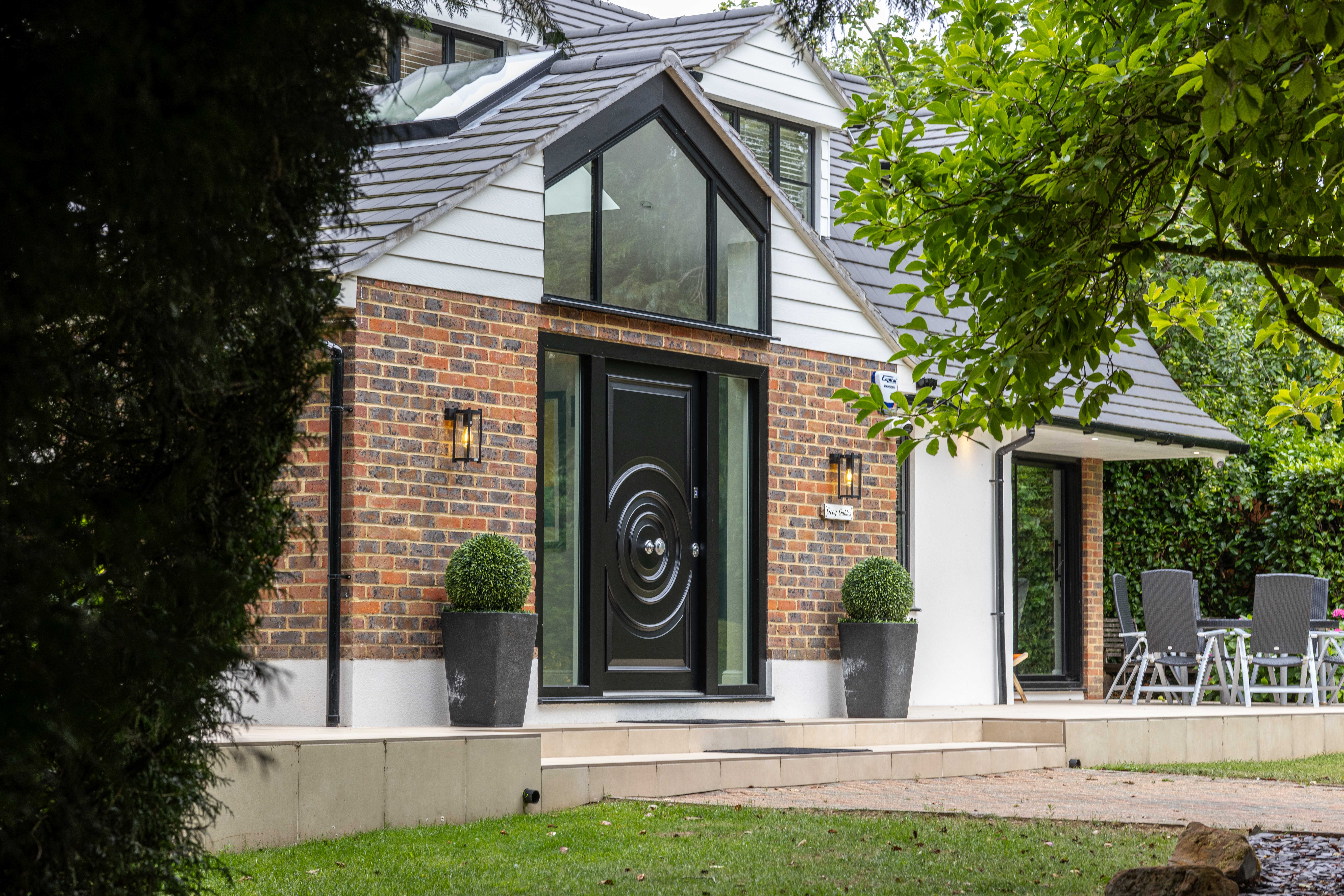 Bespoke glazing entrance steel core front doors
