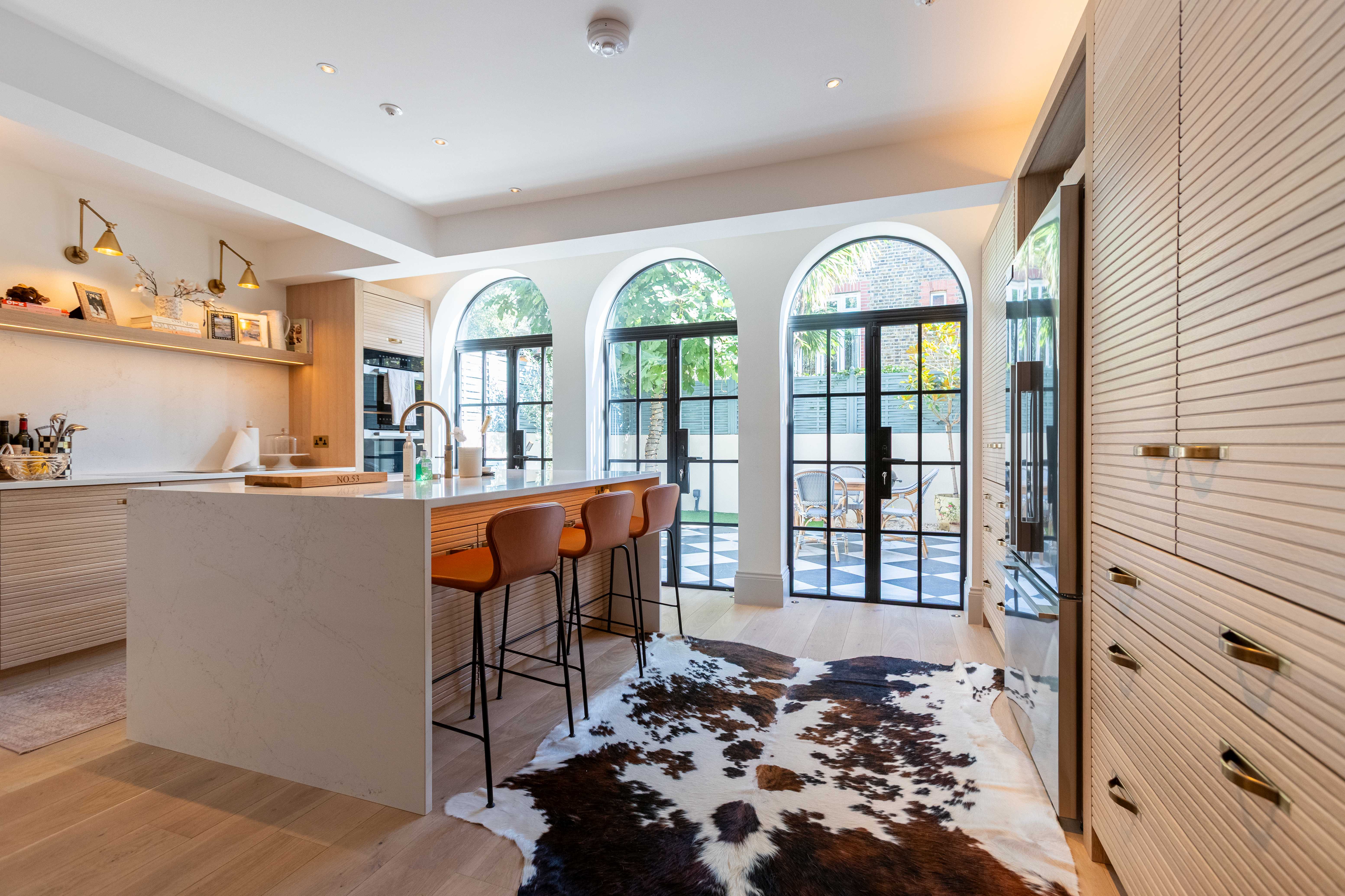 YES Steel Look External Arched Black Doors - Project