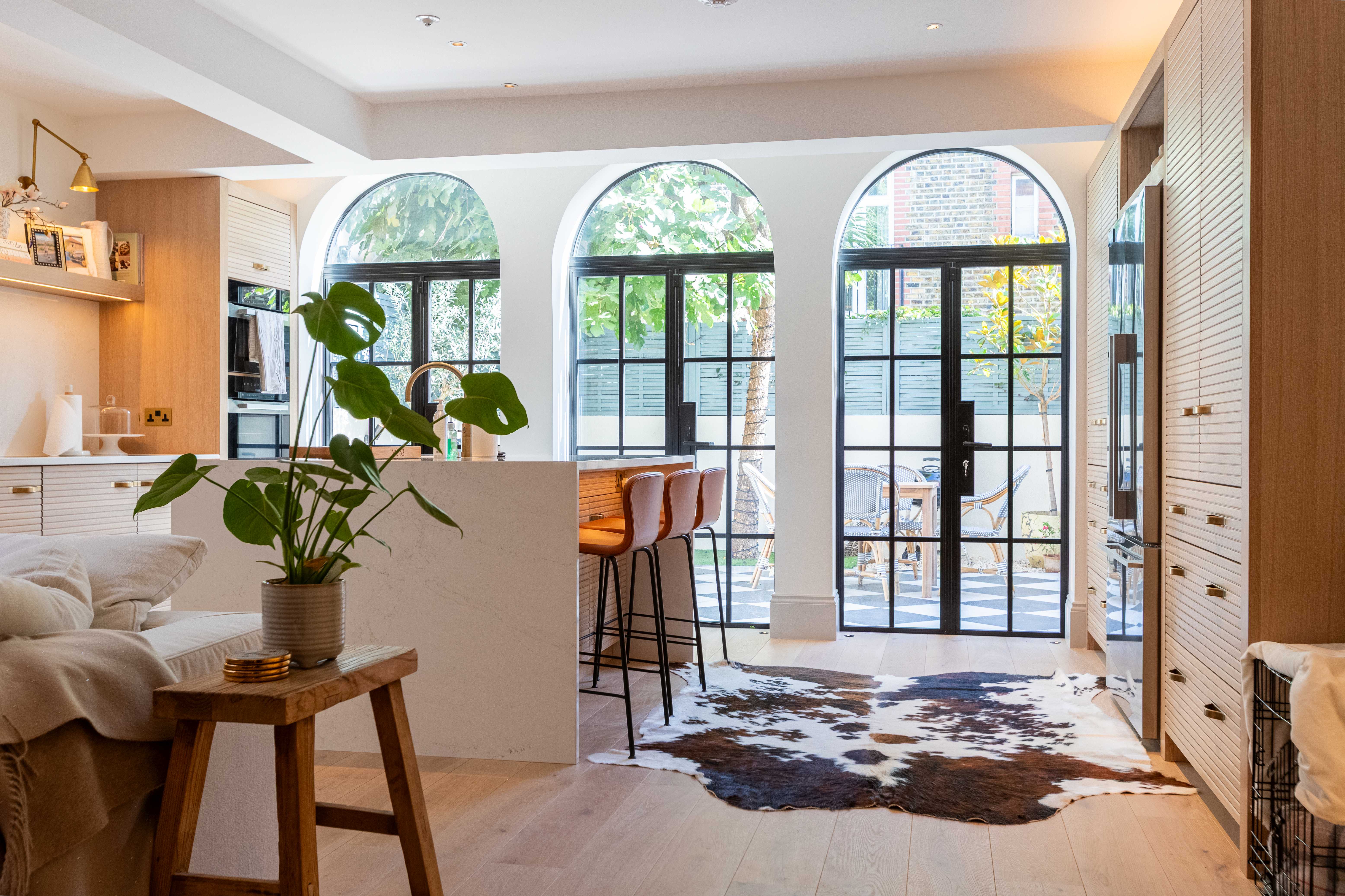 YES Steel Look External Arched Black Doors - Project